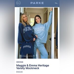 PARKE Blue and Navy Varsity Sweatshirts